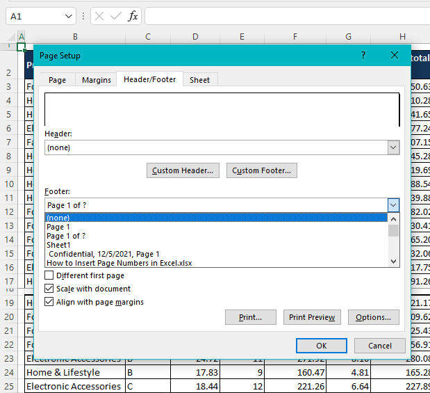 Remove Page Numbers from the Page Setup Dialog