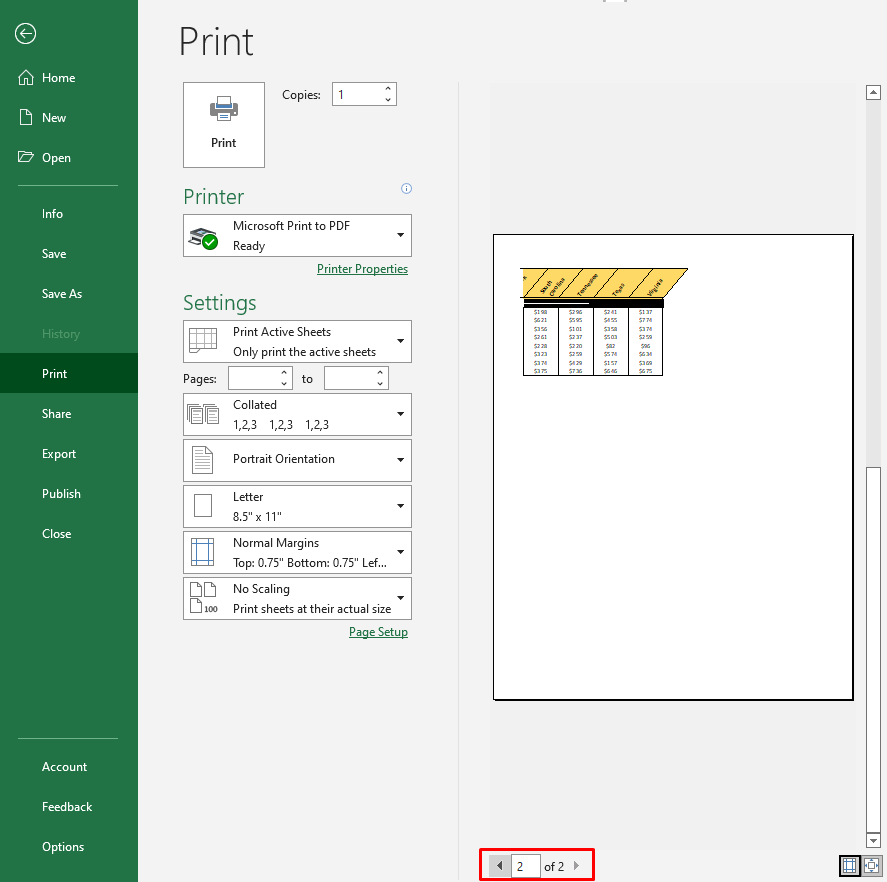 Check Number of Pages in Print Preview