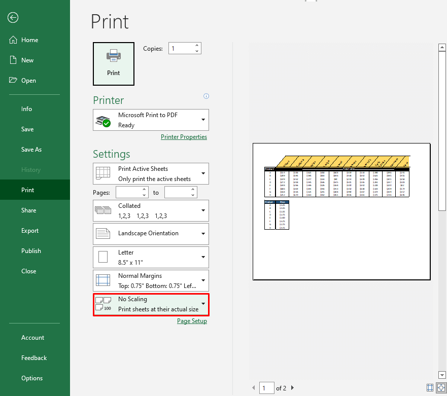 Change the Scaling (Fit All Rows/Columns in One Page)