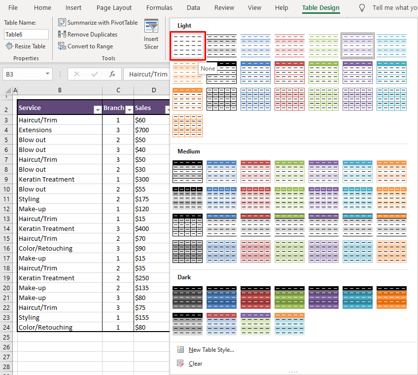 How to Remove Excel Table Formatting (While Keeping the Table)
