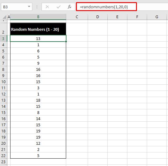 Using VBA To Generate Random Numbers