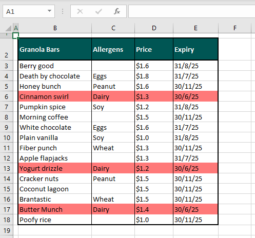 Highlight Rows Based on a Number Criterion