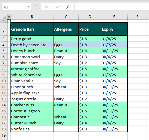 Highlight Rows in Different Colors Based on Multiple Conditions