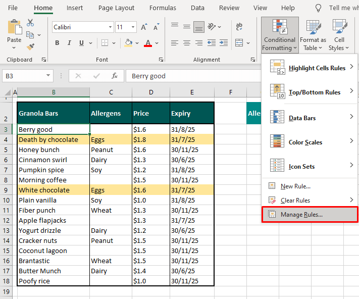 Highlight Rows Based on the Value Entered in a Separate Cell