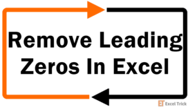 How To Remove Leading Zeros In Excel
