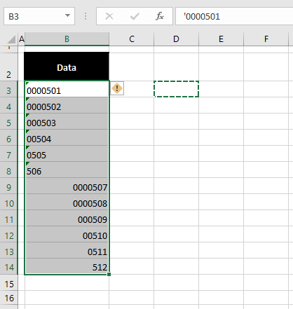 Adding 0 to the Column Using Paste Special