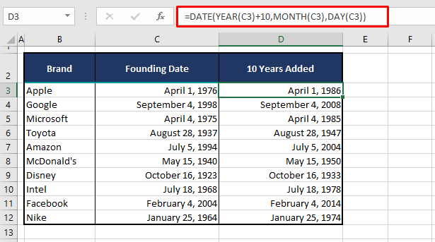 Using YEAR & DATE Functions