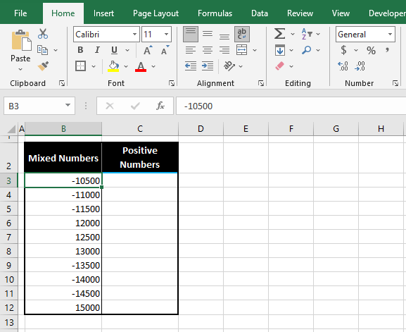How to Convert Negative Numbers to Positive in Excel