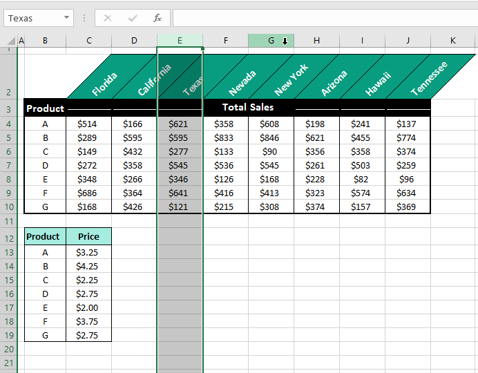 Selecting Multiple Non-Adjacent Columns Using Mouse 