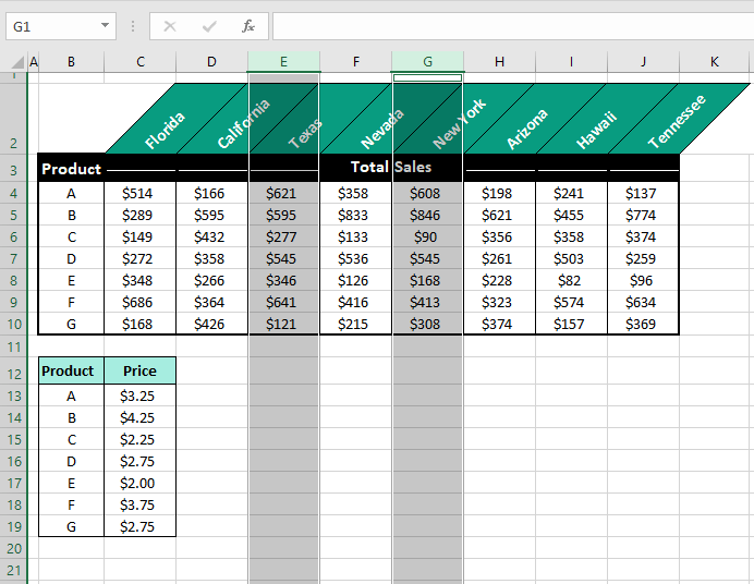 Selecting Single Column Using Named Ranges 