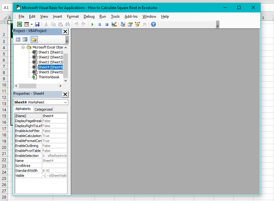 Using VBA To Calculate Square Root