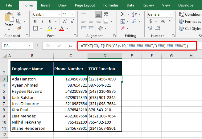 TEXT function with Variable Digits 