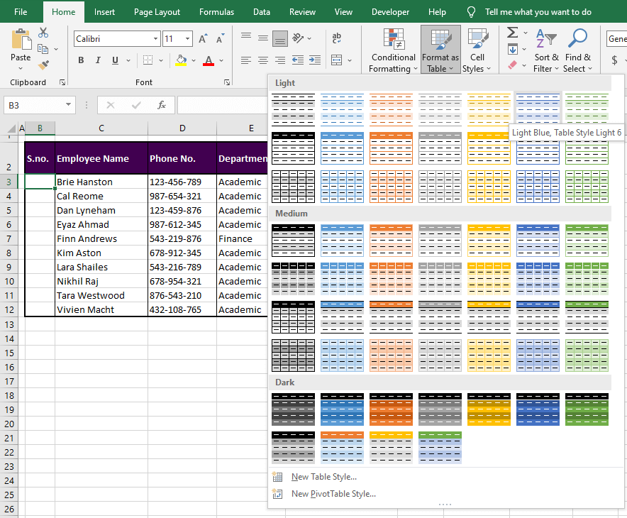 Creating Calculated Column in Excel Table