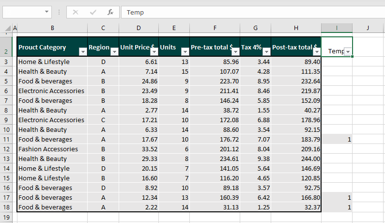 Deleting Hidden Filtered Rows Using a Temporary Column