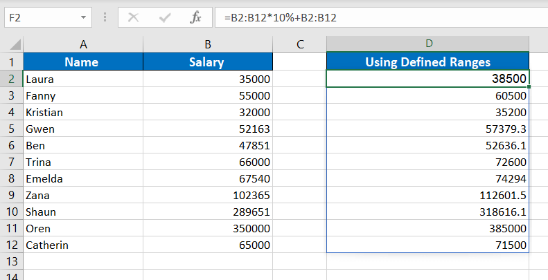 Instead of referring the whole column B:B, you can define the range that column B covers in the dataset