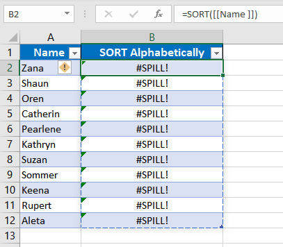 Array Formula in Excel Table