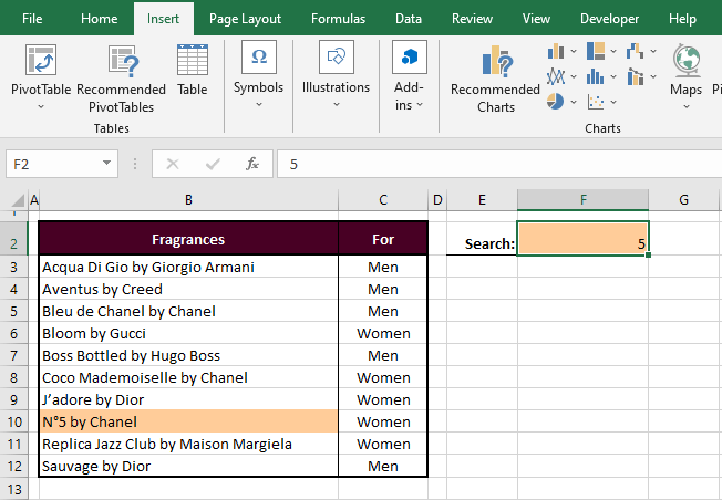 Use Conditional Formatting to Create Search and Format Box