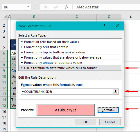 Use Conditional Formatting to Find & Highlight Blank Cell Rows