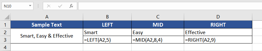 LEFT Function vs RIGHT Function vs MID Function