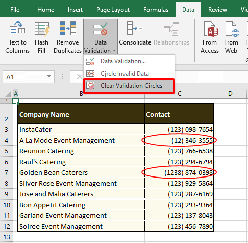 Find Invalid Data on the Sheet