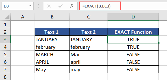 Examples of EXACT Function