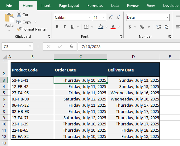 How to Apply Long Date Format In Excel Using Ribbon