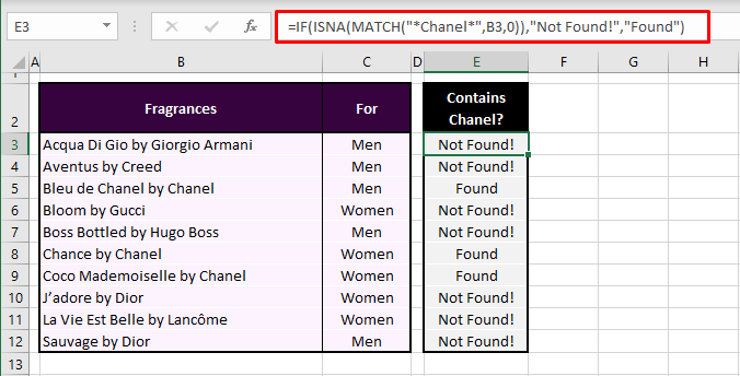 Using MATCH Function