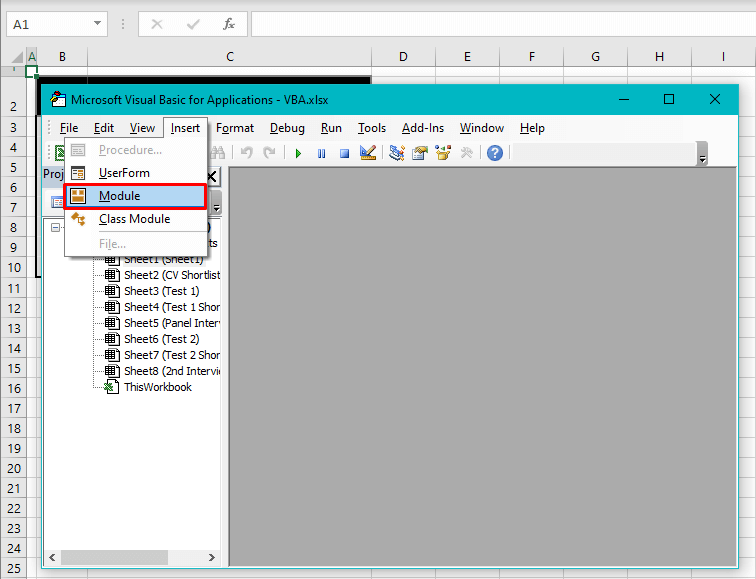 Getting Sheet Names in Excel Using VBA