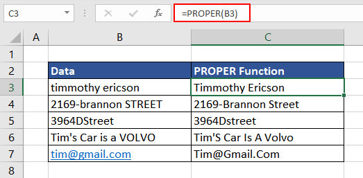 Examples of PROPER Function