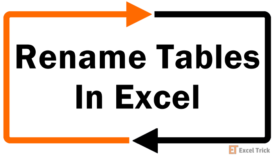 How to Rename a Table in Excel