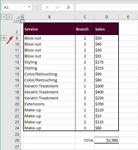 Collapsing and Expanding Grouped Rows