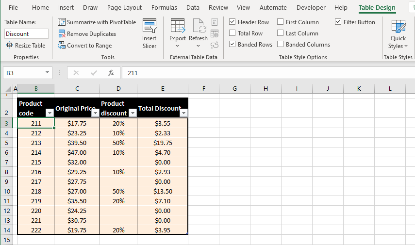 Using Table Name Option