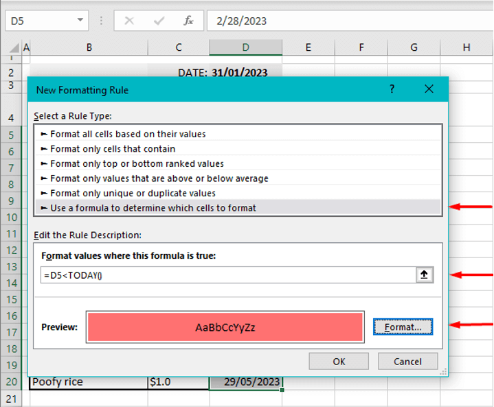 Highlight Expired Dates