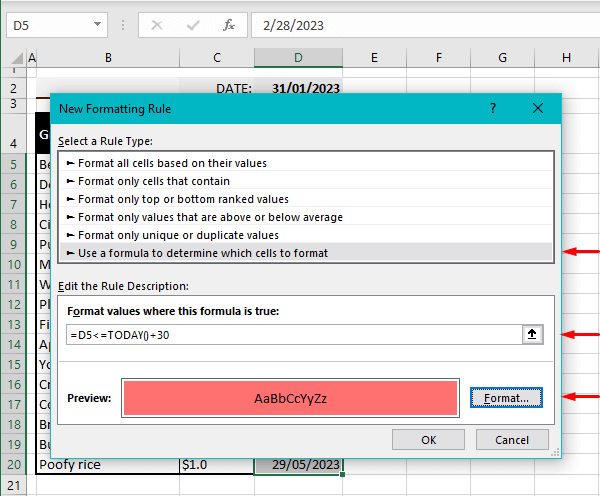 Highlight Expired and Close-to-Expiry Dates