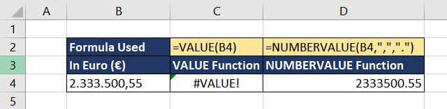VALUE Function vs NUMBERVALUE Function