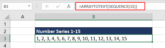 Autofill Numbers with ARRAYTOTEXT Function