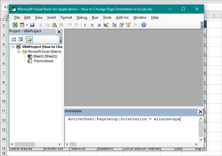 Using VBA