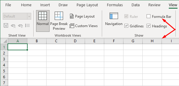 How to Hide Formula Bar