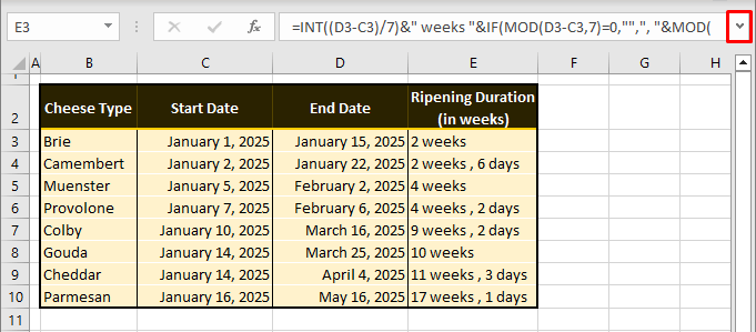How to Expand or Contract Formula Bar