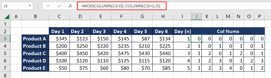 Finding Sum of Nth Column Value