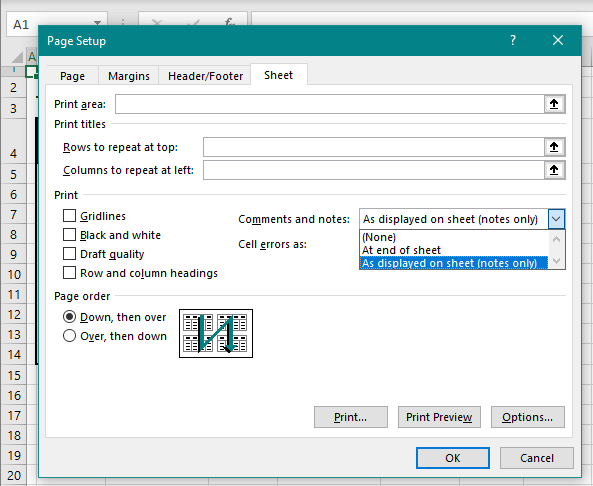 Print Comments as Displayed in Worksheet