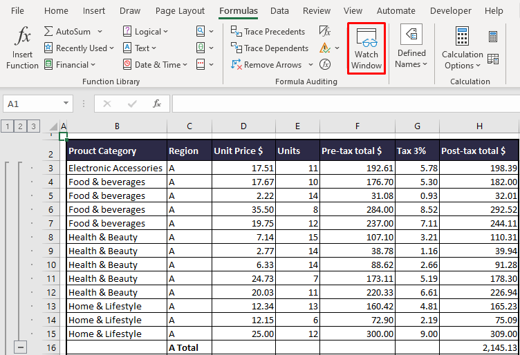 What is Watch Window in Excel?