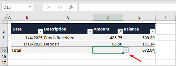 Method #2 – Using Excel Table Feature