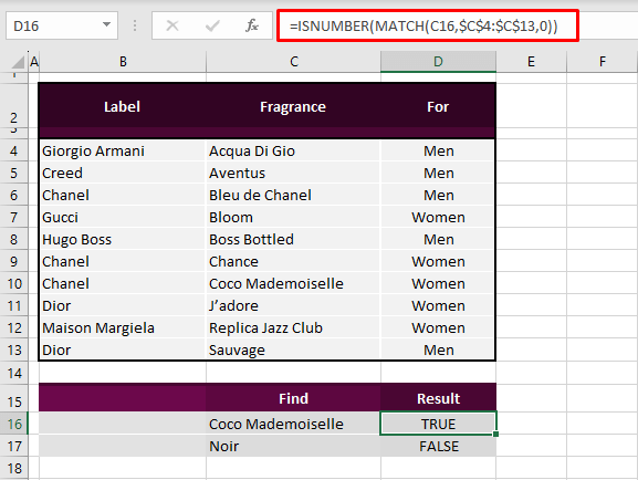 Method #5 – Using MATCH and ISNUMBER Functions