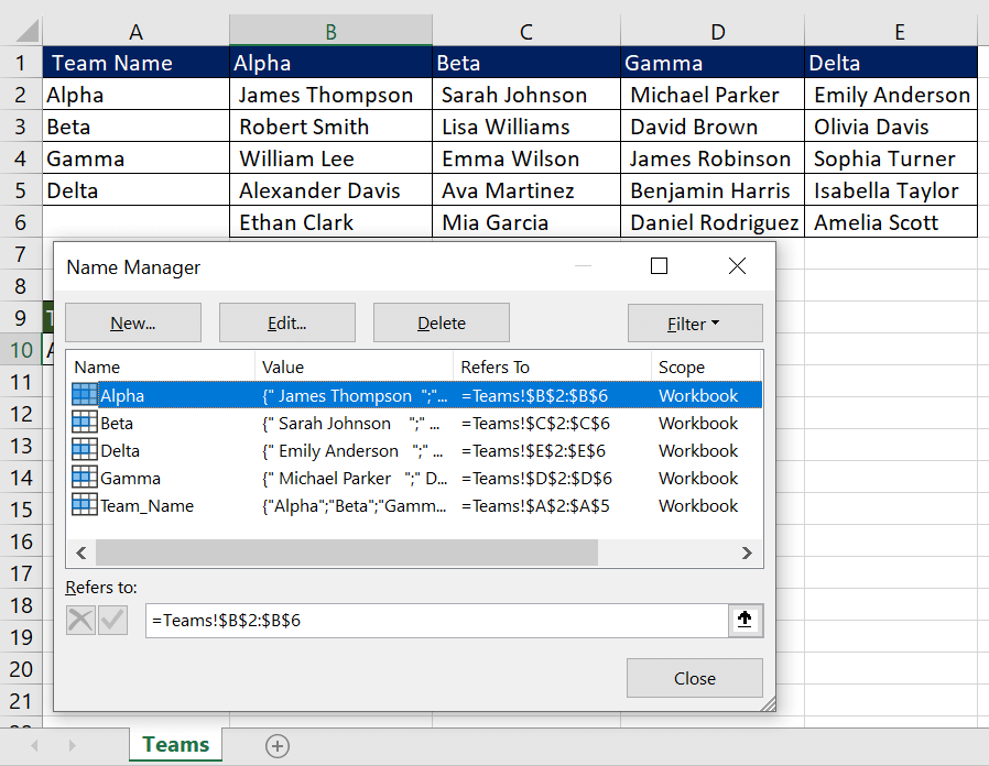 Using INDIRECT with Data Validation in Excel